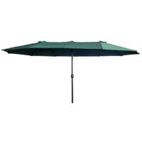 Sombrilla doble de jardín TILIA en color Verde Oscuro peso 12,3 kg dimensiones 460x270x245 cm