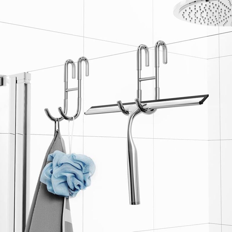 Zorfeter 7 Inch Stainless Steel Shower Door Hooks (3 Pack) - No Drill Towel Hooks For Frameless Glass Doors