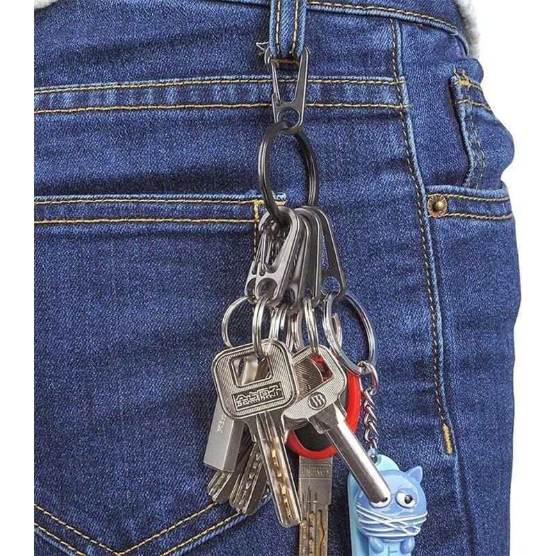 ESOKA PRON Small Aluminum Carabiners (10-Pack?) - Lightweight D-Ring Clips For Keys, Hiking, Gear - View #9