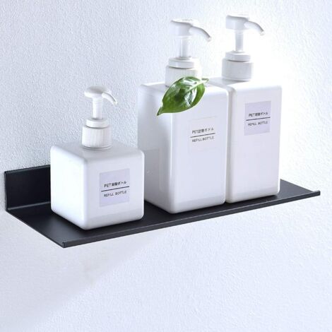 Ahlsen Black Floating Wall Shelves, Bathroom Wall Shelf, Wall Shelf, Very Stable and Rustproof, Floating Shelves, Storage Rack (30cm)