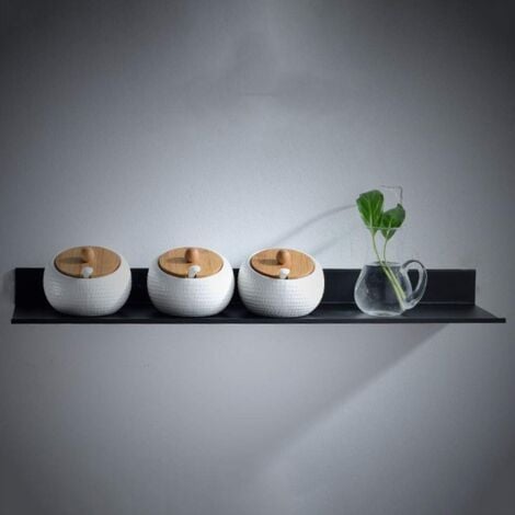 Ahlsen Black Floating Wall Shelves, Bathroom Wall Shelf, Wall Shelf, Very Stable and Rustproof, Floating Shelves, Storage Rack (30cm)
