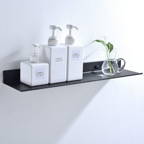 Ahlsen Black Floating Wall Shelves, Bathroom Wall Shelf, Wall Shelf, Very Stable and Rustproof, Floating Shelves, Storage Rack (30cm)