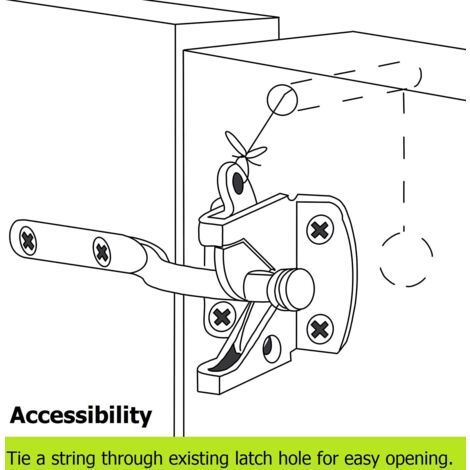 Ahlsen Automatic Locking Gate Lock - Metal Deadbolt Lock - Steel Gravity Garden Fence Latch - Black - Fixing Screws Included