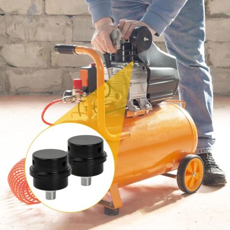 Ahlsen Pack of Air Compressor Filter Silencer, 3/8 inch 16 mm Black Metal Air Compressor Filter, Air Compressor Silencer for Air Compressor Inlet Parts