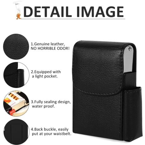 Ahlsen Leather Cigarette Box Case, Lighter Cigarette Holder, Wallet Design for Men and Women, Unisex Case with Lighter Slot Ahlsen Leather Cigarette Box Case, Lighter Cigarette Holder, Wallet Design for Men and Women, Unisex Case with Lighter Slot