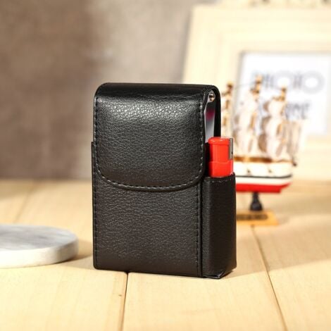 Ahlsen Leather Cigarette Box Case, Lighter Cigarette Holder, Wallet Design for Men and Women, Unisex Case with Lighter Slot Ahlsen Leather Cigarette Box Case, Lighter Cigarette Holder, Wallet Design for Men and Women, Unisex Case with Lighter Slot