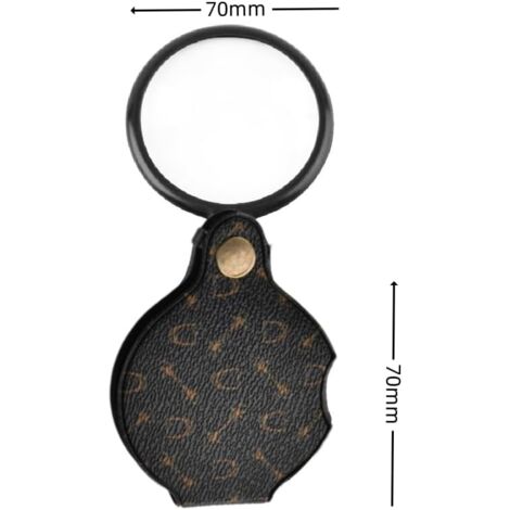 Ahlsen Pocket Magnifying Glass, Mini Reading Magnifier, Pocket Magnifier, Mini Pocket Magnifier, 15x, Mini Folding Magnifier, Reading Magnifier, with Rotating Leather Protective Case for Office, Readi