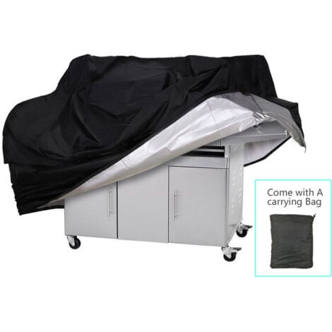 Ahlsen Grill Cover, Barbecue Liner Kit, Waterproof Grill Cover, Heavy Duty Gas Grill Cover, Black, 145 x 61 x 117 cm