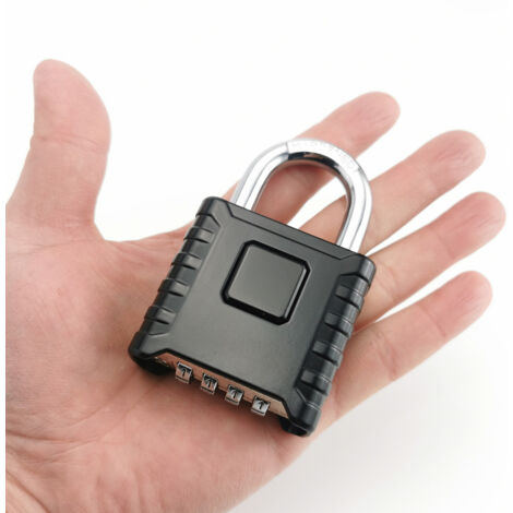 4 Digit Code Padlock 53mm Waterproof Outdoor Padlock Heavy Duty and Anti Theft 8mm Latch Combination Padlock Black