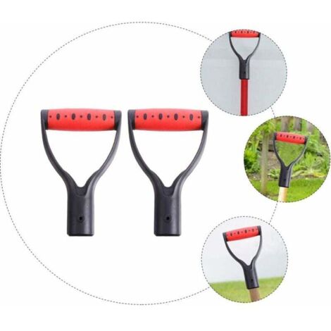 Ahlsen Pack of D-shaped plastic snow shovel handle grip, spade forks, replacement sleeves, digging and raking tool, garden accessories