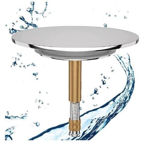 Ahlsen Bathtub plug 70 mm, bathtub plug, bathtub drain plug, bathtub drain plug with replacement seal for bathtub, made of stainless steel and waterproof