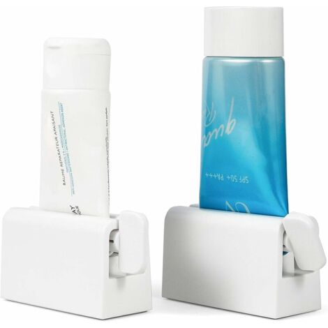 Ahlsen Roll Tube Toothpaste MAX 2 Pieces - Toothpaste Squeezer, Seat Holder, Rotating Toothpaste Dispenser for Bathroom for Face,-
