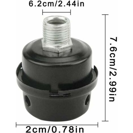 Ahlsen Pack of Metal Air Compressor Filter, 1/2 inch 20 mm Air Compressor Muffler, Air Compressor Silencer Filter, Air Compressor Intake Filter, for Oil Free Air Compressor