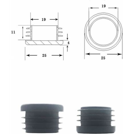 Ahlsen Chair Leg Cap, Round Plastic Cap, 30pcs, Black Tube End Cap, Chair Glide, Round Cap, Furniture Protection Cap, Chair/Leg Tube Cover Insert (25mm), Function