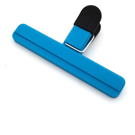 Ahlsen Food Bag Closure 3 Pack Food Sealing Clips Plastic Clamp Bag Clip Closure for Kitchen Snack Packaging and Open Bags 6.1 inch Blue