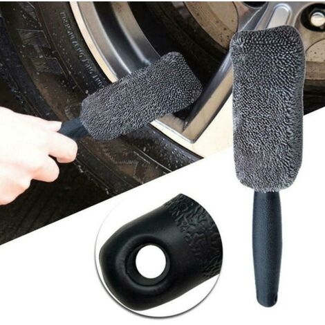Ahlsen Microfiber Cleaning Brush for Car Wheels, Rim Cleaning Brush, Tire Washing Brush, Car Wash (Gray)