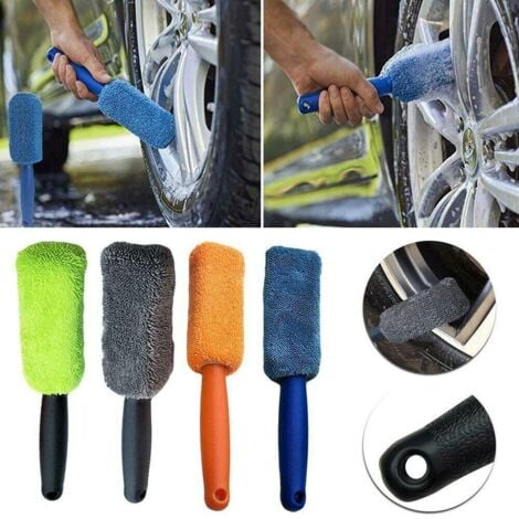 Ahlsen Microfiber Cleaning Brush for Car Wheels, Rim Cleaning Brush, Tire Washing Brush, Car Wash (Gray)