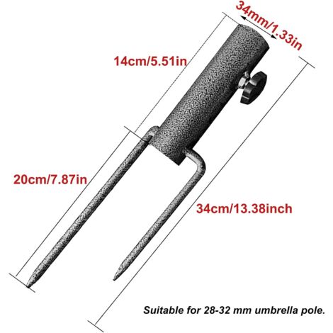 Ahlsen Parasol ground spike, ground spike, umbrella, beach umbrella, sand anchor, parasol pole, iron, umbrella stand, parasol accessories, fastening