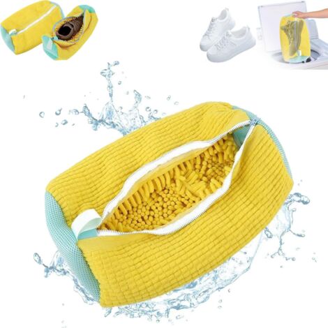 Ahlsen Pack Shoe Washing Bags, Sneaker Washing Bags, Multi-Protection Self-Cleaning Thick Increased Friction Inside Laundry Bag for Travel Apartment Yellow
