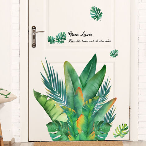 Ahlsen A set of tropical plant leaf wall stickers, wall stickers for living room, bedroom, kitchen, bathroom