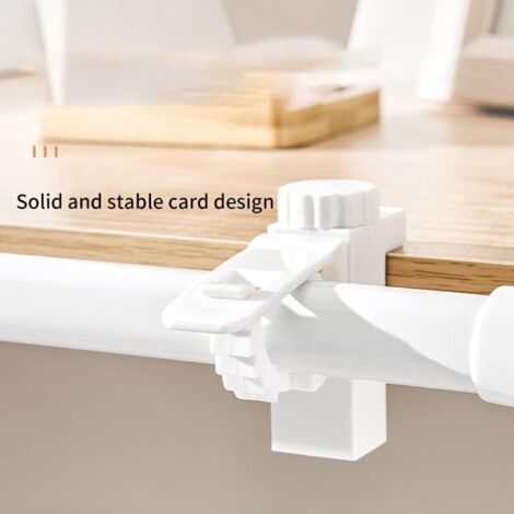 Ahlsen Curtain Holder Clip Bracket 2 Pieces Adjustable Crossbar Plastic Curtain Rod for Towel Storage Organizer Hook