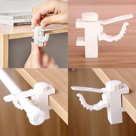 Ahlsen Curtain Holder Clip Bracket 2 Pieces Adjustable Crossbar Plastic Curtain Rod for Towel Storage Organizer Hook