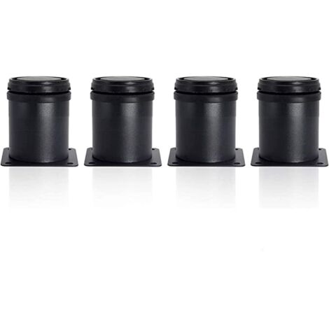 Ahlsen 4 black legs, height adjustable, 50 mm, thickened cabinet legs, table legs, furniture legs, stainless steel, height adjustable 0-15 mm, black
