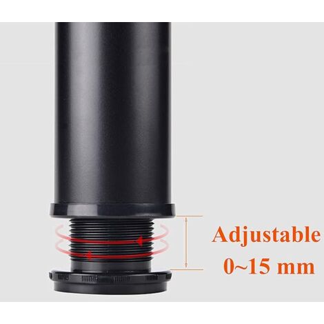 Ahlsen 4 black legs, height adjustable, 50 mm, thickened cabinet legs, table legs, furniture legs, stainless steel, height adjustable 0-15 mm, black