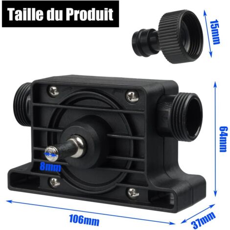 Ahlsen Water and Oil Pump for Drill, Mini Portable Electric Drill Drive Pump, Miniature High Flow Drill Drain Pump for Aquarium, Pond, Garden, Home
