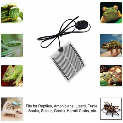 Reptile Heat Mat - 14W Adjustable Under Tank Heater For Hermit Crabs, Lizards, Snakes, Frogs & Geckos