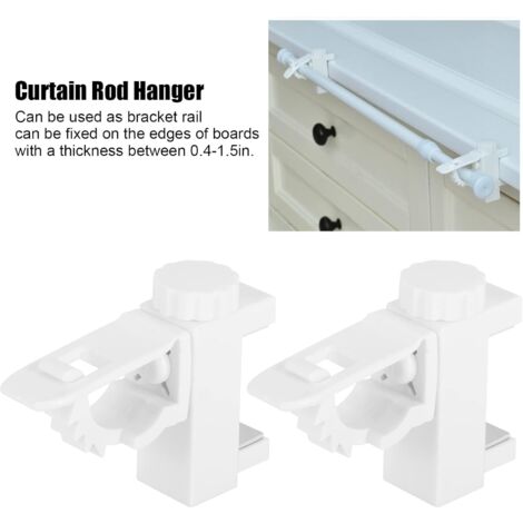 Ahlsen Curtain rod brackets without drilling, curtain hooks without drilling for curtain rods with ø16, height 1-3.7 cm, load capacity 1 kg-2 kg