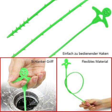 Ahlsen Drain Unblocker, Sink Unclog Tool, 50pcs Plastic Hair Snakes for Sewer Kitchen Bathroom ...