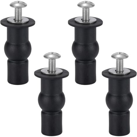 Ahlsen Toilet Seat Fixing, Toilet Seat Hinge, Toilet Seat Fixing Screws for General Toilet Seats, 4 Pack, Black