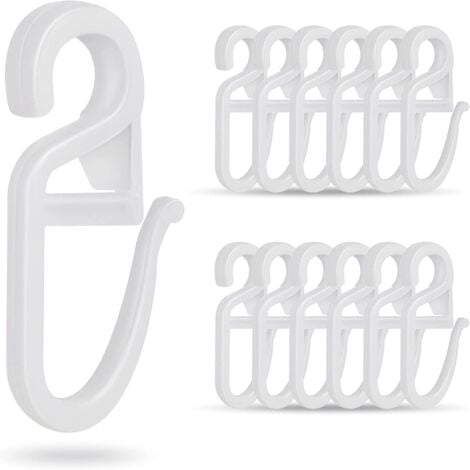 Ahlsen 100pcs white plastic curtain hooks, white plastic hooks, door curtain and shower curtain