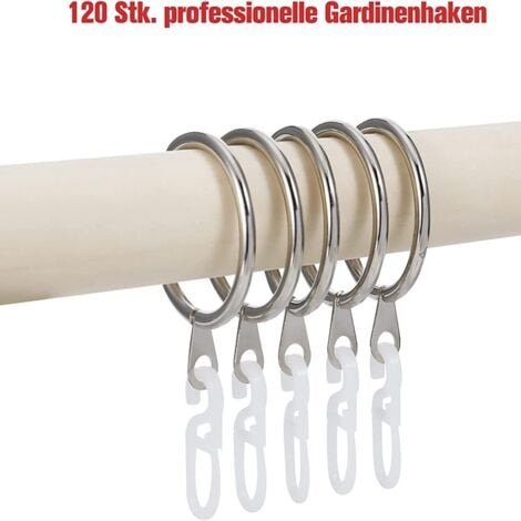 Ahlsen 100pcs white plastic curtain hooks, white plastic hooks, door curtain and shower curtain