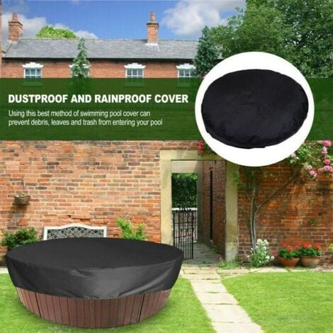 Ahlsen Round Swimming Pool Cover, Solar Cover for Swimming Pool, Waterproof Spa Protection Cover, 190T for Outdoor Spas, Bathtub, - Brown, 210 x 30 cm