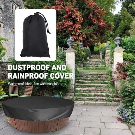 Ahlsen Round Swimming Pool Cover, Solar Cover for Swimming Pool, Waterproof Spa Protection Cover, 190T for Outdoor Spas, Bathtub, - Brown, 210 x 30 cm