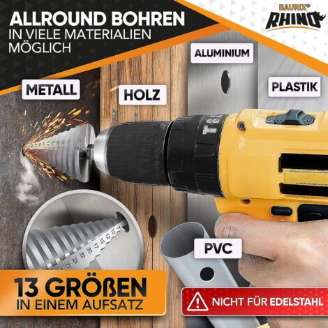 Ahlsen Step [5-35mm] – 10mm triangular shank – ideal for soft metals (not for lesser steel) – 13 metal steps.