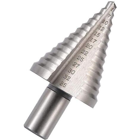 Ahlsen Step [5-35mm] – 10mm triangular shank – ideal for soft metals (not for lesser steel) – 13 metal steps.