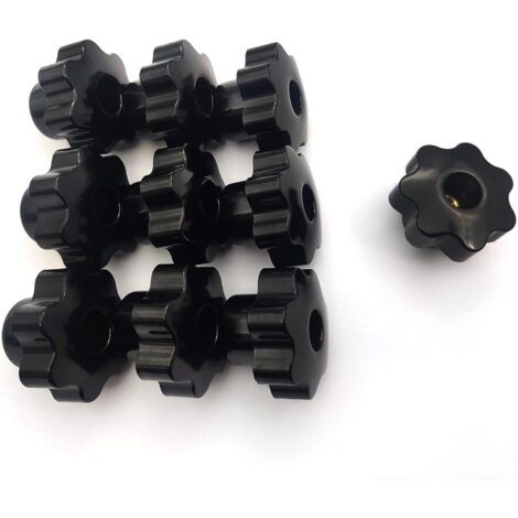 Female Knob Screws, M8 Star Screws, Star Grip Nut, Black M8 Star Shape