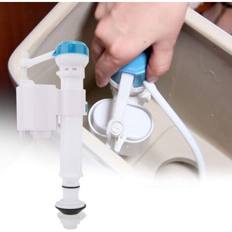 Ahlsen Toilet Filling Valve Repair Kit, Double Flush Tank Siphon, Toilet Push Button, Bathroom Filling Valve, Blue + White, UK G 1/2 (Plastic)