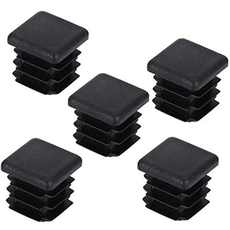 Ahlsen 20pcs Chair Leg Caps, Square Tube Caps, Square Plastic Post Caps for Furniture Legs, Trampoline, Cabinet, Shelf, Chair, 25x25mm
