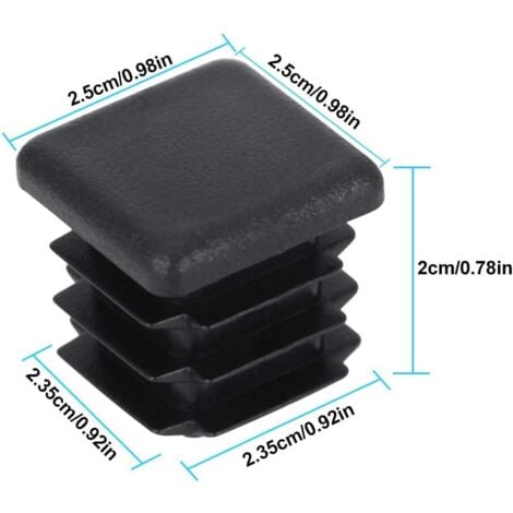Ahlsen 20pcs Chair Leg Caps, Square Tube Caps, Square Plastic Post Caps for Furniture Legs, Trampoline, Cabinet, Shelf, Chair, 25x25mm