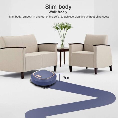 Ahlsen 3-in-1 Smart Robot Vacuum Cleaner, 1200mAh Battery, Robot Vacuum Cleaner for Floors, Pet Hair, Dust