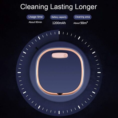 Ahlsen 3-in-1 Smart Robot Vacuum Cleaner, 1200mAh Battery, Robot Vacuum Cleaner for Floors, Pet Hair, Dust
