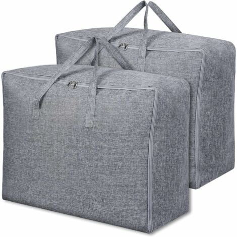 Ahlsen Thick Duvet Storage Bag, Underbed Storage Bag Set of 2, Storage Bag with Reinforced Handle for Quilts, Blankets, Pillows, Jackets, 70 cm x 50 x 30 cm, 105 l