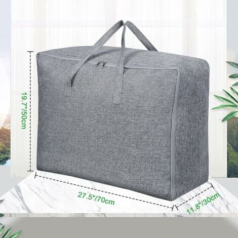 Ahlsen Thick Duvet Storage Bag, Underbed Storage Bag Set of 2, Storage Bag with Reinforced Handle for Quilts, Blankets, Pillows, Jackets, 70 cm x 50 x 30 cm, 105 l