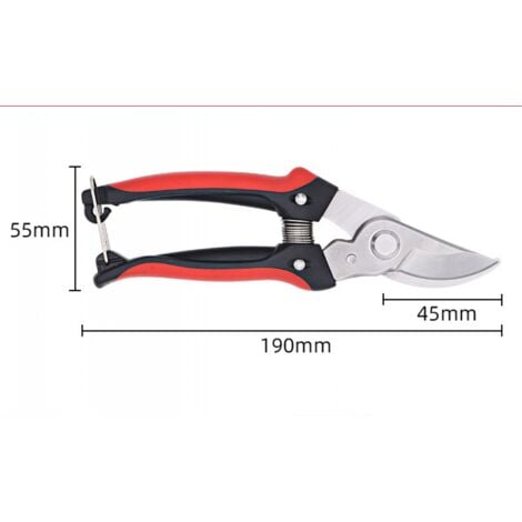 Ahlsen Professional Carbon Steel Alloy Garden Shears, Premium Bypass Pruning Shears with Sharp Blade, Black-Red