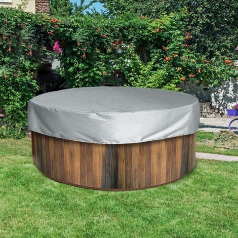 Ahlsen Round Swimming Pool Cover, Solar Cover for Swimming Pool, Waterproof Spa Protection Cover, 190T for Outdoor Spas, Bathtub, - Gray, 210 x 30 cm