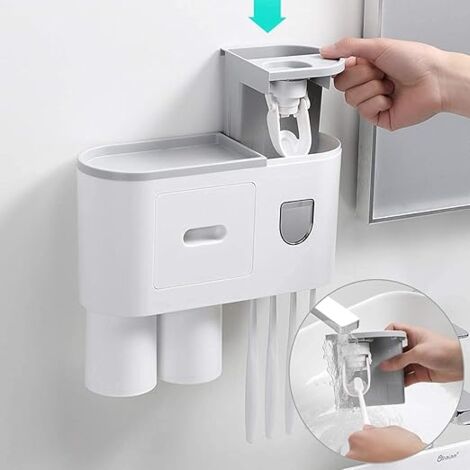 Ahlsen Toothbrush holder – wall toothbrush holder – automatic toothpaste dispenser